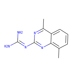 Cc1nc(N=C(N)N)nc2c(C)cccc12 ZINC000013155067