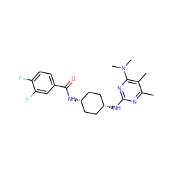 Cc1nc(N[C@H]2CC[C@@H](NC(=O)c3ccc(F)c(F)c3)CC2)nc(N(C)C)c1C ZINC000253673411
