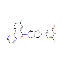 Cc1nc(N2C[C@H]3CN(C(=O)c4cc(F)ccc4-c4ncccn4)C[C@H]3C2)cc(=O)[nH]1 ZINC000116822875
