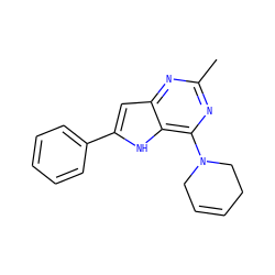 Cc1nc(N2CC=CCC2)c2[nH]c(-c3ccccc3)cc2n1 ZINC000013834993