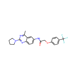 Cc1nc(N2CCCC2)nc2ccc(NC(=O)COc3ccc(C(F)(F)F)cc3)cc12 ZINC000036351903