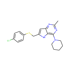 Cc1nc(N2CCCCC2)c2[nH]c(CSc3ccc(Cl)cc3)cc2n1 ZINC000100867602