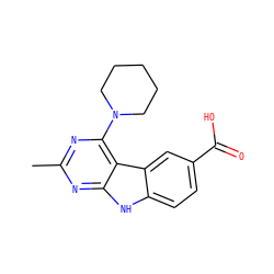 Cc1nc(N2CCCCC2)c2c(n1)[nH]c1ccc(C(=O)O)cc12 ZINC000141718049