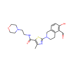 Cc1nc(N2CCc3c(ccc(O)c3C=O)C2)sc1C(=O)NCCN1CCOCC1 ZINC000221062651