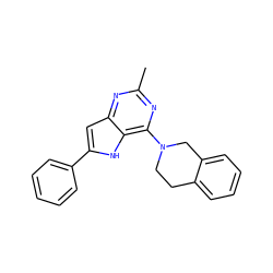 Cc1nc(N2CCc3ccccc3C2)c2[nH]c(-c3ccccc3)cc2n1 ZINC000013835013