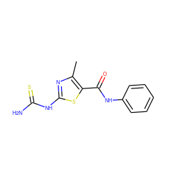 Cc1nc(NC(N)=S)sc1C(=O)Nc1ccccc1 ZINC000008687205