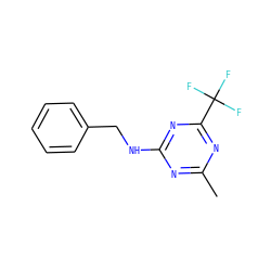 Cc1nc(NCc2ccccc2)nc(C(F)(F)F)n1 ZINC000103285239