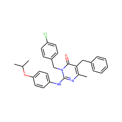 Cc1nc(Nc2ccc(OC(C)C)cc2)n(Cc2ccc(Cl)cc2)c(=O)c1Cc1ccccc1 ZINC001772628278