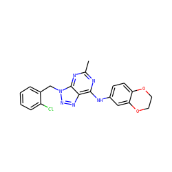 Cc1nc(Nc2ccc3c(c2)OCCO3)c2nnn(Cc3ccccc3Cl)c2n1 ZINC000004922255