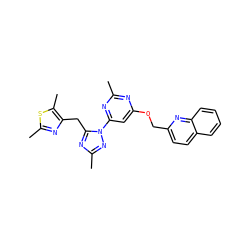 Cc1nc(OCc2ccc3ccccc3n2)cc(-n2nc(C)nc2Cc2nc(C)sc2C)n1 ZINC000205307084