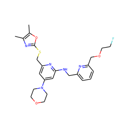 Cc1nc(SCc2cc(N3CCOCC3)cc(NCc3cccc(COCCF)n3)n2)oc1C ZINC000045244991