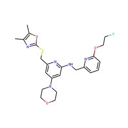 Cc1nc(SCc2cc(N3CCOCC3)cc(NCc3cccc(OCCF)n3)n2)oc1C ZINC000045261172