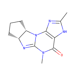 Cc1nc2c([nH]1)C(=O)N(C)C1=N[C@@H]3CCC[C@@H]3N12 ZINC000028222965