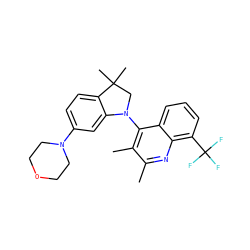 Cc1nc2c(C(F)(F)F)cccc2c(N2CC(C)(C)c3ccc(N4CCOCC4)cc32)c1C ZINC000118092282