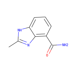 Cc1nc2c(C(N)=O)cccc2[nH]1 ZINC000000006559