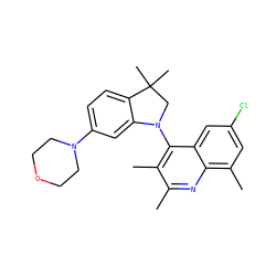 Cc1nc2c(C)cc(Cl)cc2c(N2CC(C)(C)c3ccc(N4CCOCC4)cc32)c1C ZINC000118091003