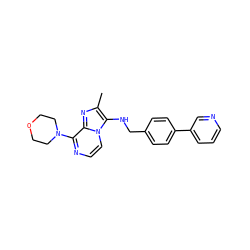Cc1nc2c(N3CCOCC3)nccn2c1NCc1ccc(-c2cccnc2)cc1 ZINC001772606608