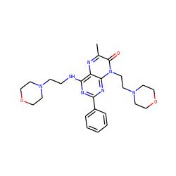 Cc1nc2c(NCCN3CCOCC3)nc(-c3ccccc3)nc2n(CCN2CCOCC2)c1=O ZINC000142715827