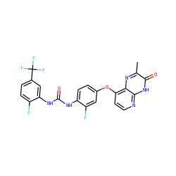 Cc1nc2c(Oc3ccc(NC(=O)Nc4cc(C(F)(F)F)ccc4F)c(F)c3)ccnc2[nH]c1=O ZINC000058609318
