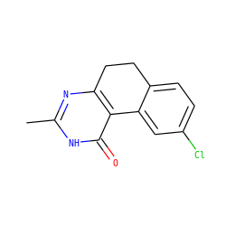 Cc1nc2c(c(=O)[nH]1)-c1cc(Cl)ccc1CC2 ZINC000013832472
