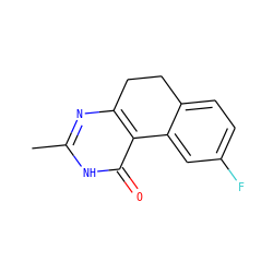Cc1nc2c(c(=O)[nH]1)-c1cc(F)ccc1CC2 ZINC000013832471
