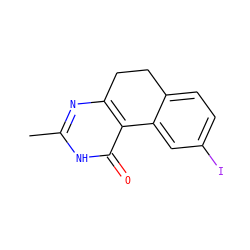 Cc1nc2c(c(=O)[nH]1)-c1cc(I)ccc1CC2 ZINC000013832473