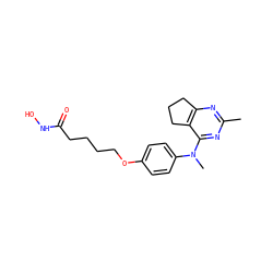 Cc1nc2c(c(N(C)c3ccc(OCCCCC(=O)NO)cc3)n1)CCC2 ZINC000653720644