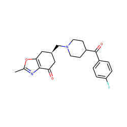 Cc1nc2c(o1)C[C@@H](CN1CCC(C(=O)c3ccc(F)cc3)CC1)CC2=O ZINC000169322310