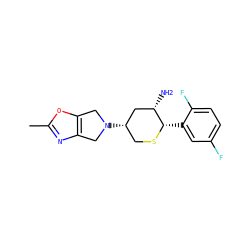 Cc1nc2c(o1)CN([C@H]1CS[C@@H](c3cc(F)ccc3F)[C@@H](N)C1)C2 ZINC000169708413