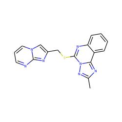Cc1nc2c3ccccc3nc(SCc3cn4cccnc4n3)n2n1 ZINC000044924158