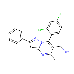 Cc1nc2cc(-c3ccccc3)nn2c(-c2ccc(Cl)cc2Cl)c1CN ZINC000035967554