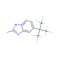 Cc1nc2cc(C(C(F)(F)F)(C(F)(F)F)C(F)(F)F)ccc2[nH]1 ZINC000008015455
