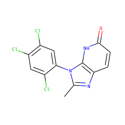 Cc1nc2ccc(=O)[nH]c2n1-c1cc(Cl)c(Cl)cc1Cl ZINC000118271929
