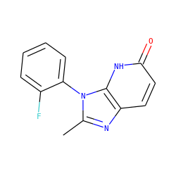 Cc1nc2ccc(=O)[nH]c2n1-c1ccccc1F ZINC000118272344