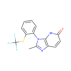 Cc1nc2ccc(=O)[nH]c2n1-c1ccccc1SC(F)(F)F ZINC000118266631