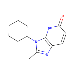 Cc1nc2ccc(=O)[nH]c2n1C1CCCCC1 ZINC000118272211