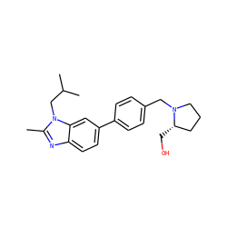Cc1nc2ccc(-c3ccc(CN4CCC[C@@H]4CO)cc3)cc2n1CC(C)C ZINC001772646909