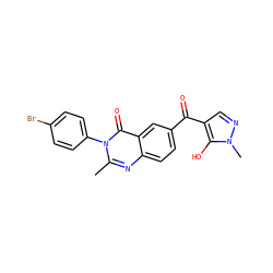 Cc1nc2ccc(C(=O)c3cnn(C)c3O)cc2c(=O)n1-c1ccc(Br)cc1 ZINC000299839512