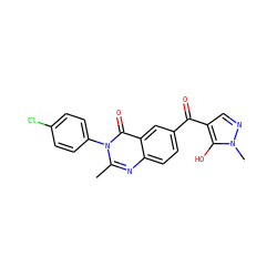 Cc1nc2ccc(C(=O)c3cnn(C)c3O)cc2c(=O)n1-c1ccc(Cl)cc1 ZINC000299832882