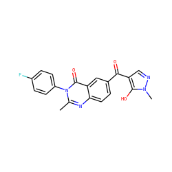 Cc1nc2ccc(C(=O)c3cnn(C)c3O)cc2c(=O)n1-c1ccc(F)cc1 ZINC000299836567