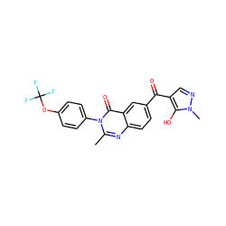 Cc1nc2ccc(C(=O)c3cnn(C)c3O)cc2c(=O)n1-c1ccc(OC(F)(F)F)cc1 ZINC000299837259