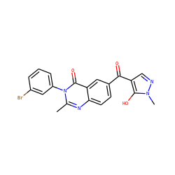 Cc1nc2ccc(C(=O)c3cnn(C)c3O)cc2c(=O)n1-c1cccc(Br)c1 ZINC000299818674