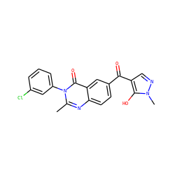 Cc1nc2ccc(C(=O)c3cnn(C)c3O)cc2c(=O)n1-c1cccc(Cl)c1 ZINC000299838812
