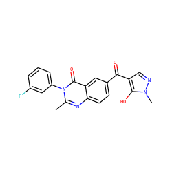Cc1nc2ccc(C(=O)c3cnn(C)c3O)cc2c(=O)n1-c1cccc(F)c1 ZINC000299838571