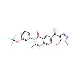Cc1nc2ccc(C(=O)c3cnn(C)c3O)cc2c(=O)n1-c1cccc(OC(F)(F)F)c1 ZINC000299837268