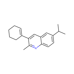 Cc1nc2ccc(C(C)C)cc2cc1C1=CCCCC1 ZINC000653859601