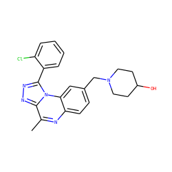Cc1nc2ccc(CN3CCC(O)CC3)cc2n2c(-c3ccccc3Cl)nnc12 ZINC000095597873