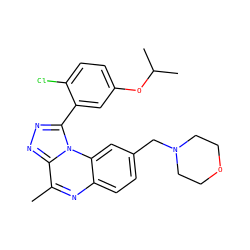 Cc1nc2ccc(CN3CCOCC3)cc2n2c(-c3cc(OC(C)C)ccc3Cl)nnc12 ZINC000149300675