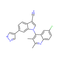 Cc1nc2ccc(Cl)cc2c(-n2cc(C#N)c3ccc(-c4cn[nH]c4)cc32)c1C ZINC000118092229