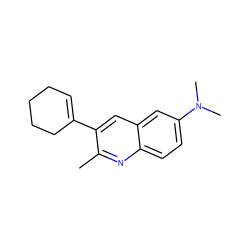 Cc1nc2ccc(N(C)C)cc2cc1C1=CCCCC1 ZINC000653912235